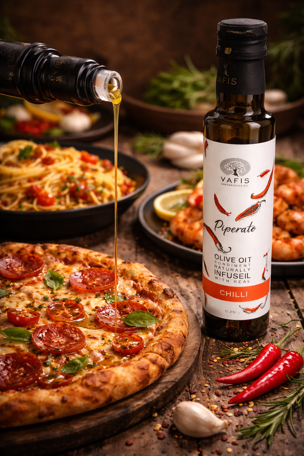 Olivenöl mit Chili – Gewürztes Olivenöl – 250 ml