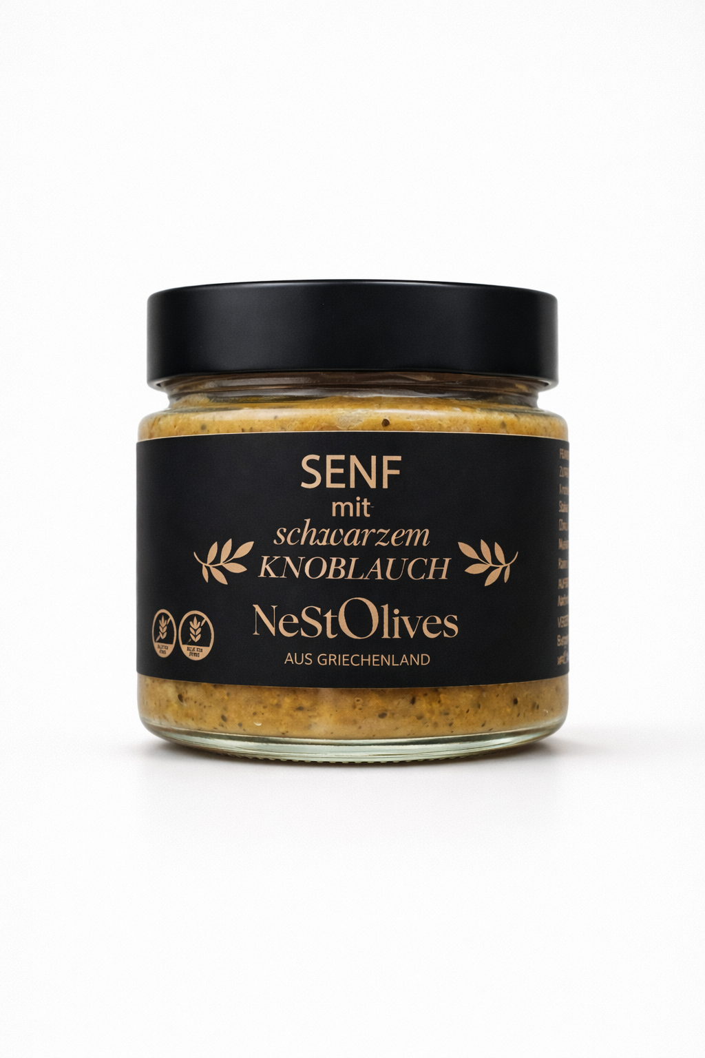 Black Garlic Senf – Feinkost Senf mit schwarzem Knoblauch | 220 g