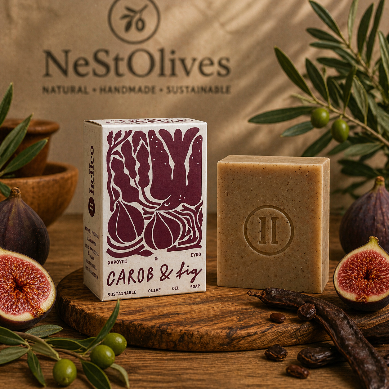 Carob & Fig – Olivenölseife