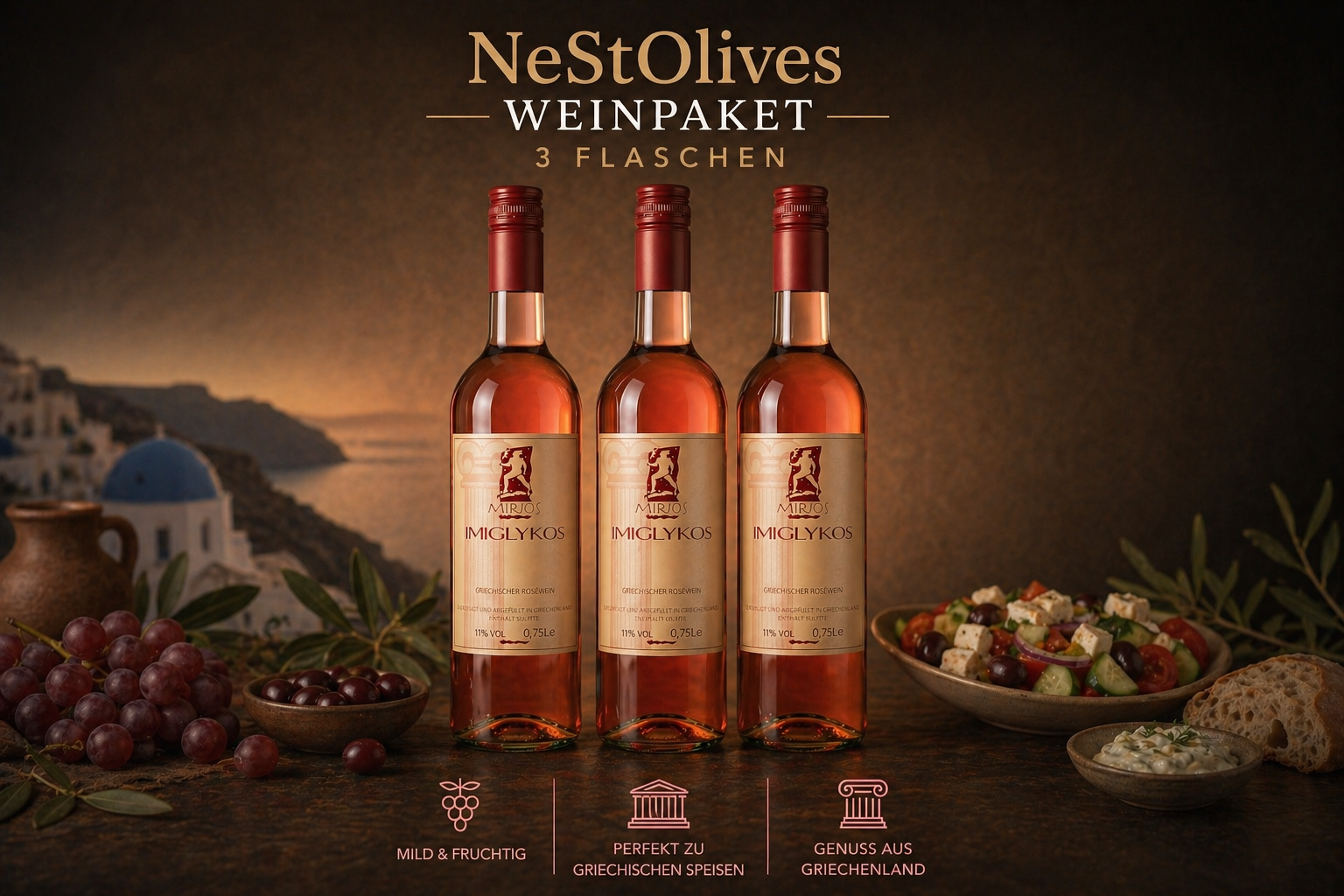 Miro’s IMIGLYKOS Roséwein 0,75 L – halbsüßer griechischer Rosé