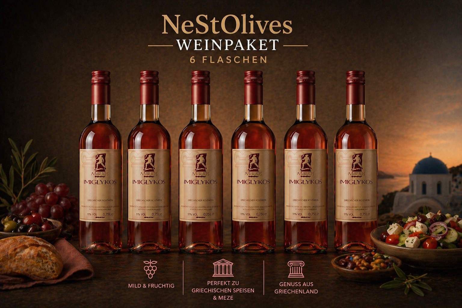Miro’s IMIGLYKOS Roséwein 0,75 L – halbsüßer griechischer Rosé