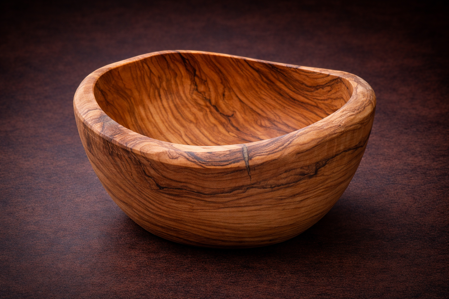 Olivenholz Salatschüssel naturbelassen – ca. 12 cm – handgefertigt – rustikaler Wellenrand